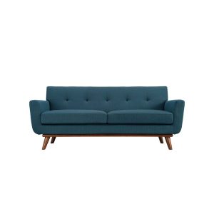Simple Wood Combine With Leather Chair